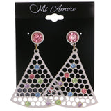 Mi Amore Triangle Drop-Dangle-Earrings White/Multicolor