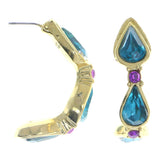 Mi Amore Dangle-Earrings Gold-Tone/Blue