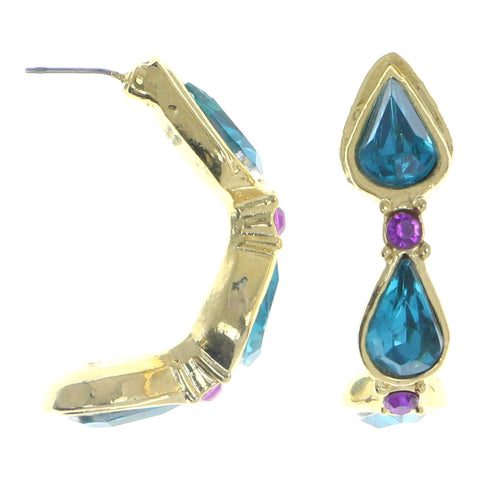 Mi Amore Dangle-Earrings Gold-Tone/Blue