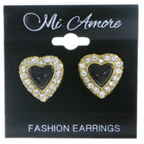 Mi Amore Heart Stud-Earrings Gold-Tone/Black