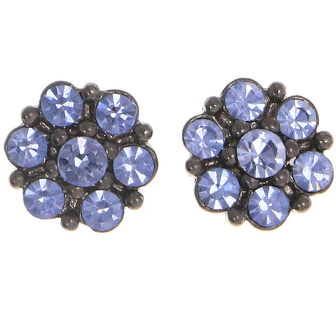 Mi Amore Flower Stud-Earrings Gray/Blue