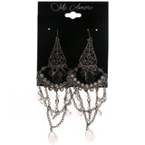 Mi Amore AB Finish Drop-Dangle-Earrings Silver-Tone