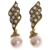 Mi Amore AB Finish Dangle-Earrings Gold-Tone