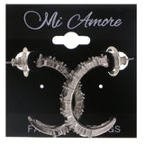 Mi Amore Hoop-Earrings Silver-Tone/Gray