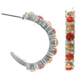 Mi Amore Hoop-Earrings Silver-Tone/Orange