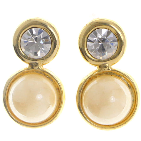 Mi Amore Dangle-Earrings Gold-Tone/White