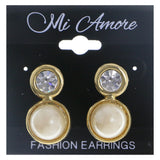 Mi Amore Dangle-Earrings Gold-Tone/White