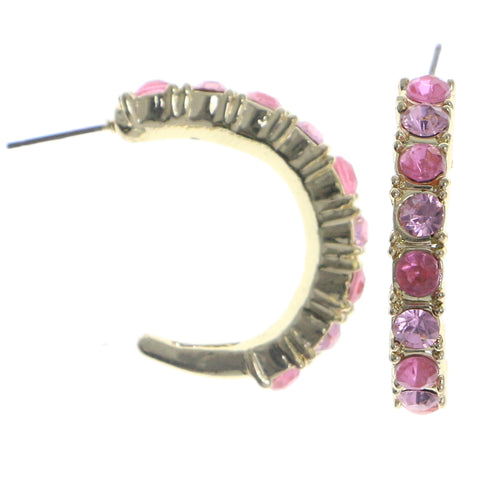 Mi Amore Hoop-Earrings Gold-Tone/Pink