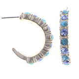 Mi Amore Hoop-Earrings Silver-Tone/Blue