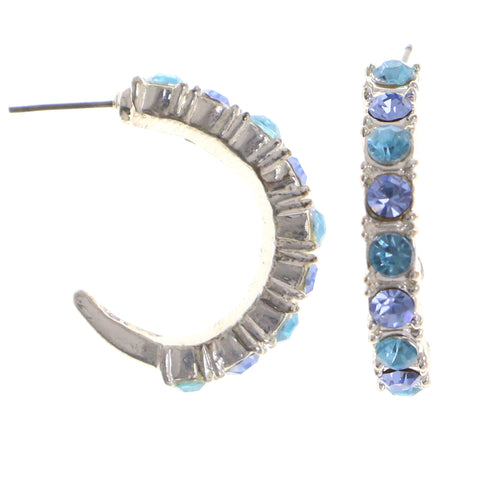 Mi Amore Hoop-Earrings Silver-Tone/Blue