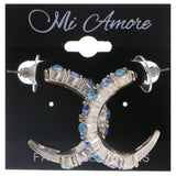 Mi Amore Hoop-Earrings Silver-Tone/Blue