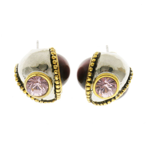 Mi Amore Stud-Earrings Gold-Tone/Purple