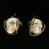 Mi Amore Stud-Earrings Gold-Tone/Purple