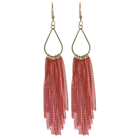 Mi Amore Tassel-Earrings Gold-Tone/Red