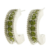 Mi Amore Hoop-Earrings Silver-Tone/Green
