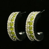 Mi Amore Hoop-Earrings Silver-Tone/Green