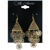 Mi Amore Flower Dangle-Earrings Gold-Tone