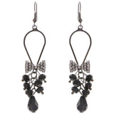 Mi Amore Bow Dangle-Earrings Gray/Black