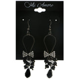 Mi Amore Bow Dangle-Earrings Gray/Black
