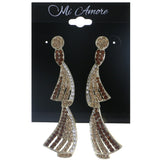 Mi Amore Drop-Dangle-Earrings Silver-Tone/Brown