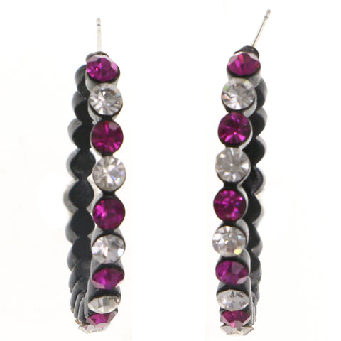 Mi Amore Hoop-Earrings Black/Pink