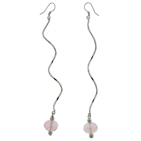 Mi Amore Dangle-Earrings Silver-Tone/Pink