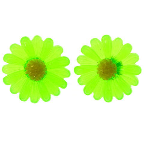 Mi Amore Flower Stud-Earrings Green/Yellow
