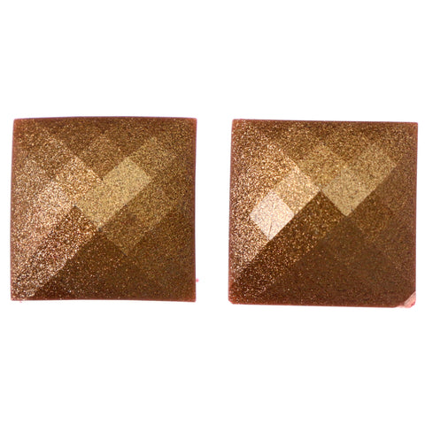 Mi Amore Faceted Sparkle Stud-Earrings Orange