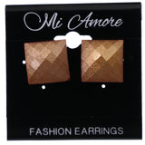 Mi Amore Faceted Sparkle Stud-Earrings Orange