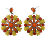 Mi Amore Flower Drop-Dangle-Earrings Yellow/Orange