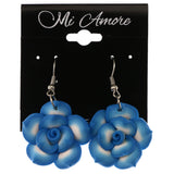 Mi Amore Flower Dangle-Earrings Blue/White
