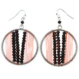 Mi Amore String Art Dangle-Earrings Pink/Brown