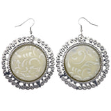 Mi Amore Flower Dangle-Earrings Silver-Tone/White