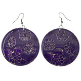 Mi Amore Flower Dangle-Earrings Purple