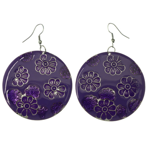 Mi Amore Flower Dangle-Earrings Purple