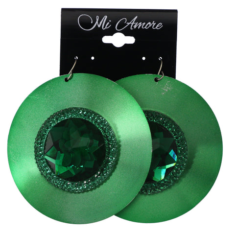 Mi Amore Flower Dangle-Earrings Green