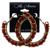 Mi Amore Hoop-Earrings Red/Gold-Tone