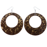 Mi Amore Paint Splatter Dangle-Earrings Brown/Gold-Tone
