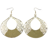 Mi Amore Glitter Sparkle Dangle-Earrings Gold-Tone