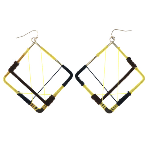 Mi Amore String Art Dangle-Earrings Yellow/Black