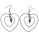 Mi Amore Heart Dangle-Earrings Silver-Tone