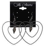 Mi Amore Heart Dangle-Earrings Silver-Tone