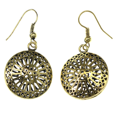 Mi Amore Flower Dangle-Earrings Gold-Tone