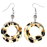 Mi Amore Cheetah Print Dangle-Earrings Silver-Tone/Brown