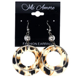 Mi Amore Cheetah Print Dangle-Earrings Silver-Tone/Brown