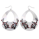 Mi Amore Flower Dangle-Earrings Silver-Tone/Red