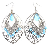 Mi Amore Dangle-Earrings Silver-Tone/Blue