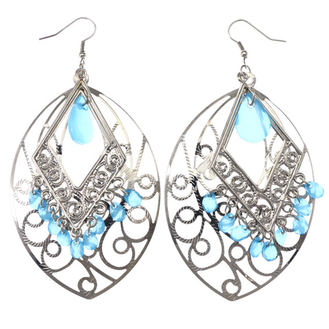 Mi Amore Dangle-Earrings Silver-Tone/Blue
