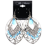 Mi Amore Dangle-Earrings Silver-Tone/Blue