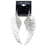 Mi Amore Angel Wings Dangle-Earrings Silver-Tone